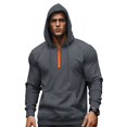 thumbnail image 1 of Ceisia Men's Slim Hooded Quarter-Zip Sport Casual Sweatshirt With Color-Blocked Zipper Gift, 1 of 6