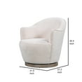thumbnail image 5 of Benjara Sofi 32" Plush Swivel Chair- Cushioned Seating- Cream White Upholstery, 5 of 6