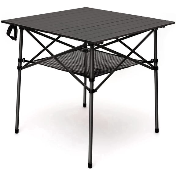 Sunnyfeel Extremely Lightweight Camping Table with Mesh Storage Net, Brown