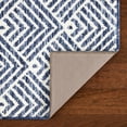 thumbnail image 4 of TOWN & COUNTRY EVERYDAY Walker Modern Stripe Everwash® Washable Multi-Use Decorative Rug, Tufted Kitchen Rug, Low-Profile Door Mat, Bedroom Rug and Bath Rug with Non-Slip Backing, Navy Blue, 24"x40", 4 of 11