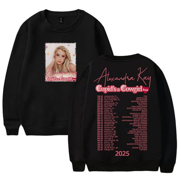 Alexandra Kay Cupid's a Cowgirl Tour 2025 Crewneck Long Sleeve Streetwear Men Women Sweatshirt