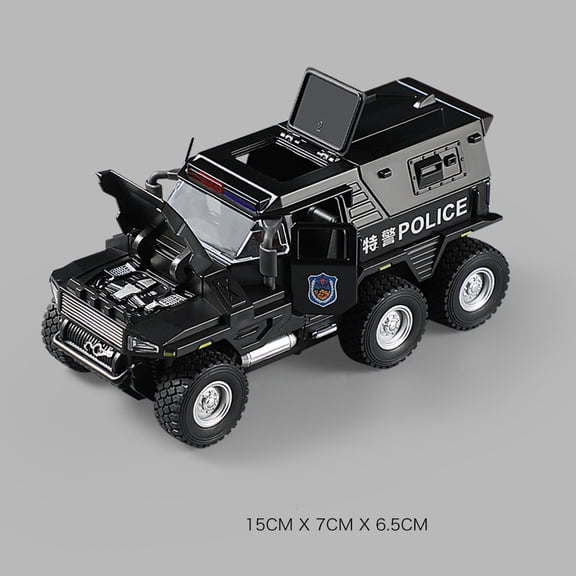 1:32 SWAT City Police Truck Model Diecast Play Off-road Vehicle Sound and Light Sport Car Toys for Children Collection Gifts