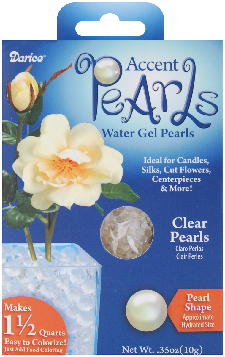 Accent Water Gel Pearls, 3mm, 10g, Clear