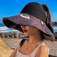 thumbnail image 4 of Sombrero de visera de playa para mujer - Sombrero de protección solar superior vacío Gorra de ala ancha Sombrero de verano, 4 of 7
