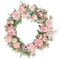 thumbnail image 4 of Guirnalda de flores artificiales para colgar en la pared, simulación, decoración floral, hogar, boda, corona de flores falsas, rosa claro AweSitey HA9082-02B, 4 of 6