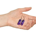 thumbnail image 3 of WIRESTER 1 Pair/Set Purple Nebula Galaxy Stainless Steel + Glass Rectangle Drop Earring Fashion Jewelry Drop Dangle Hook Earrings for Women, 3 of 6