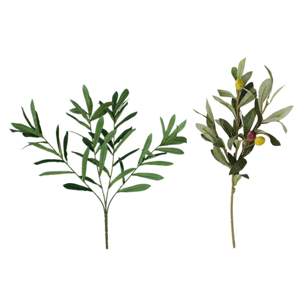 Branches Artificial Stems Olive Greenery Faux Fake Tree Leaves