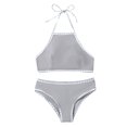 thumbnail image 1 of Mujeres que imprimen traje de baño pequeño de color sólido fresco Split Bikini Set traje de baño Fridja nalpqowj21939, 1 of 9