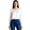 White, variant on Womens Pearl Neckline Long Sleeve Blouse Crew Neck Tee Elegant Blouses Fashion Top Daily Wear Apparel