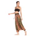 thumbnail image 3 of SWSMCLT Women's Vintage Loose Soft High Waisted Pants Boho Trousers Ankle Comfy Belted Casual Casual Pants Dark Green Small-X-Large, 3 of 4