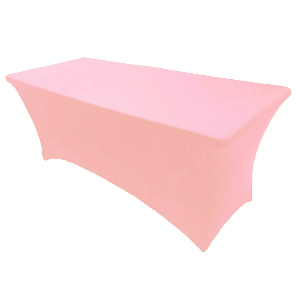 Gowinex Pink 6 ft Spandex Fitted Stretch Tablecloth Table Cover