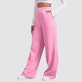 thumbnail image 5 of NOLDARES Womens Sweatpants 2024 Baggy Wide Fleece Lined Straight Leg Pants(Pink,L), 5 of 7