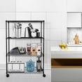 thumbnail image 3 of QUIOCOZY Heavy Duty Metal Storage Shelving Unit, 4 Tier Adjustable Wire Rack with Wheels, 1000 lbs Loading Capacity, 36"x14"x56", Black, 3 of 7