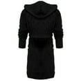 thumbnail image 2 of Clearance! robes for women terry cloth robes for women Women Hooded Fleece Bathrobe Lightweight Soft Plush Long Flannel Sleepwear Fleece Hooded Bathrobe Plush Long Warm Robe Big sales Black, 2 of 4