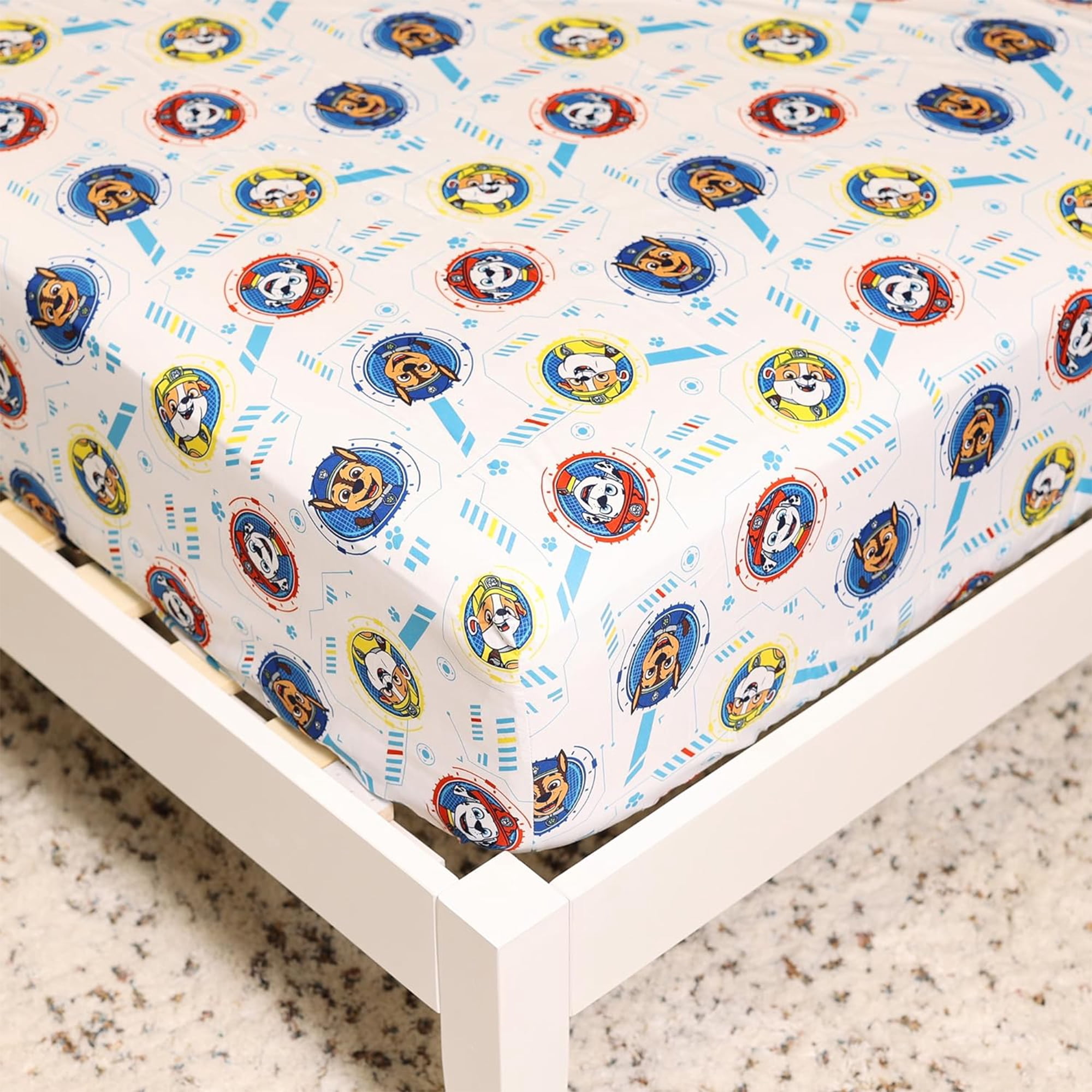 Paw Patrol Kids Plush Polyester Bedding Sheet Set with Reversible Comforter Twin Bed in Bag 4 Pcs Set for Kids