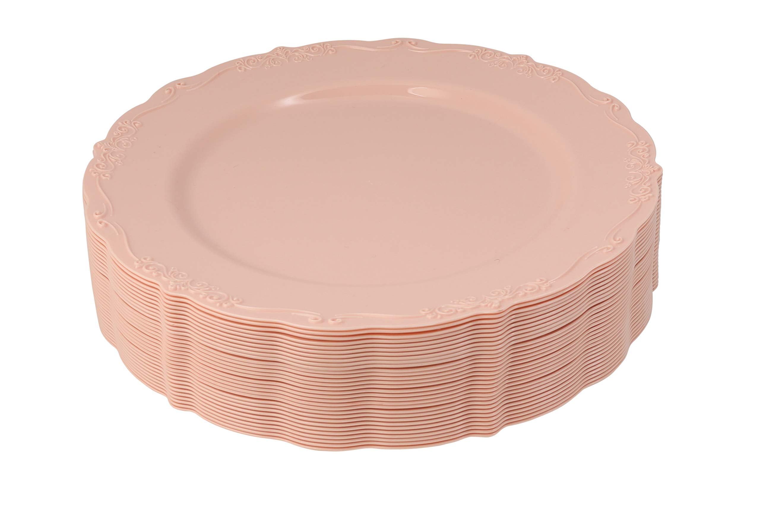 Blush colored cheap paper plates
