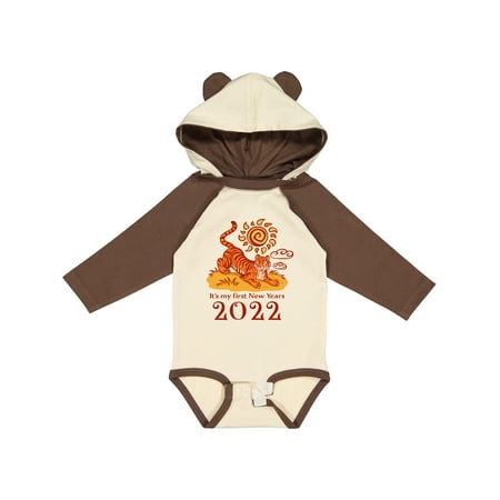 

Inktastic It s My First New Years 2022 Tiger Gift Baby Boy or Baby Girl Long Sleeve Bodysuit