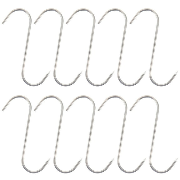 CTIRCHIU 10Pcs Bbq Grill Hooks Stainless Steel S Shape Hanging Kitchen Hook