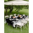 thumbnail image 3 of Outdoor Tablecloth with Umbrella Hole and Zipper, Black Christmas Rectangle Table Cloth 60x120 Inch Waterproof Tablecloth, Elk Xmas Snowflake Winter Deer Picnic Table Cover for Patio Camping, 3 of 7