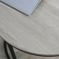 thumbnail image 2 of Resenkos Round Nesting Tables Set of 2, Stacking Coffee Table Set with Metal Frame for Living Room, Adjustable Foot Pads, Assembly Required, Grey, 2 of 8