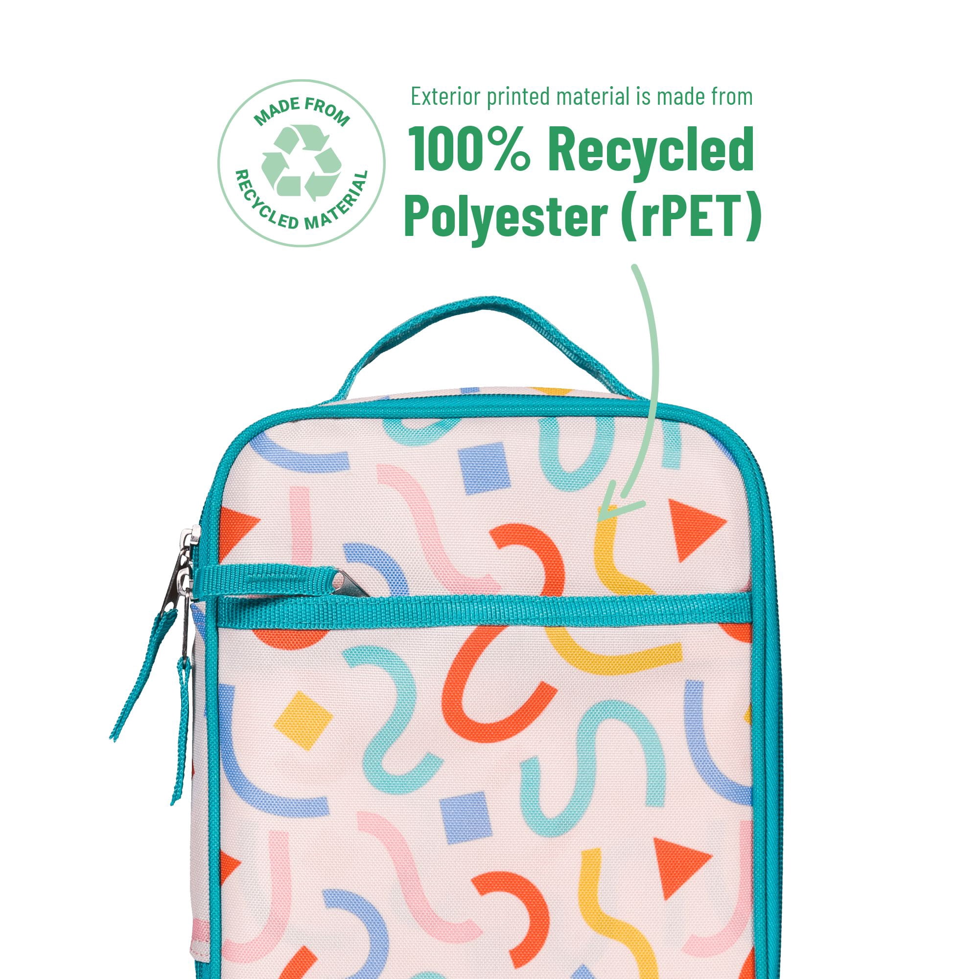 Wildkin Kids Recycled Eco Lunch Bag for Boys and Girls (Confetti Peach)