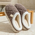 thumbnail image 2 of Womens House Slippers Plush Warm Comfy Memory Foam Winter Slip on Home Shoes Indoor Outdoor Nonslip Fuzzy Slides Coffee 8, 2 of 5
