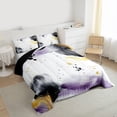 thumbnail image 3 of jejeloiu Watercolor Splashing Ink Twin Comforter Sets,White Purple Black Bedding Set For Girls Teens Reversible 2-Piece, 3 of 8
