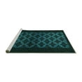 thumbnail image 2 of Ahgly Company Machine Washable Indoor Square Abstract Turquoise Blue Modern Area Rugs, 4' Square, 2 of 4