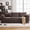 Brown, variant on HASLE Oversized 3 Seat Living Room Sofa, 95" Soft Chenille Deep Seat Couch with Armrest, Hidden Support Legs, Stylish Sofa, Dark Grey