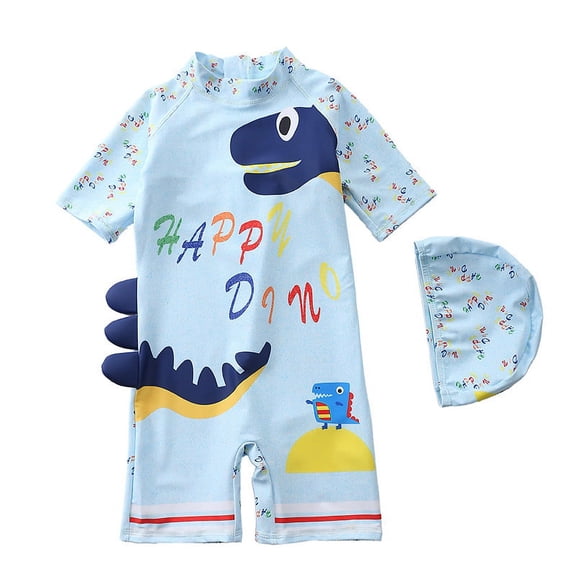 Kids Baby Swimwear Suit Clothes 2Pcs Cap Bodysuit Toddler Swimming Bathing Wetsuit Clothes Swimsuit for Children Boys A33