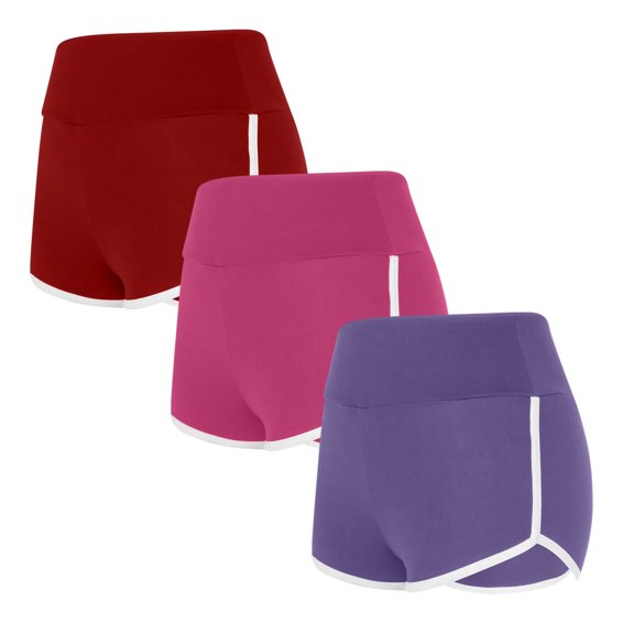 Clearance Clothes Under $10 Abomasnow 3 Pack Yoga Shorts for Women Comfort High Waisted Stretch Boxer Shorts Tummy Control Butt Lift Dolphin Shorts for Athletic Workout Cycling