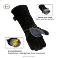 thumbnail image 4 of Guantes de soldadura de 16 "resistentes al calor Unibody cuero de vaca dividido BBQ Cooking Pack de 2 - guantes protectores de manos antideslizantes y resistentes al desgaste para hornear, 4 of 4
