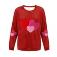 thumbnail image 3 of Generic Women's Valentines Sweatshirts Fashion Love Heart Printed Long Sleeve Sweatshirt Crewneck Loose Fit Pullovers Tops, 3 of 3