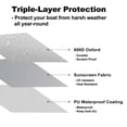 thumbnail image 5 of 11 to 13Ft Trailerable Boat Cover,Beam Width up to 106 in,420D Heavy Duty Mooring Cover for V-Hull Runabouts with 9 Straps, 5 of 8