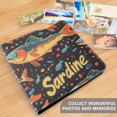 thumbnail image 4 of FORMRS 3 Ring Photo Album 4"x6" Self Adhesive Large Capacity PU Leather Cover, Black Sardines Pattern, 4 of 8