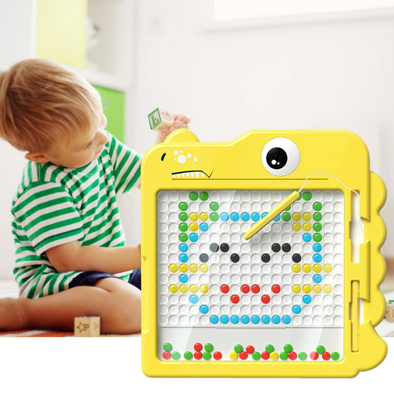 Magnetic Drawing Board for Kids and Toddlers Age 1-6, Doodle Board with  Magnetic Pen and Colorful Beads for Kids, Magnetic Dot Art, Travel Toys for