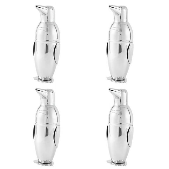 4X 500Ml Cocktail Shaker, Penguin Stainless Steel Bar Bartender Drink Mixer Shaker Pot,Wine Bottle