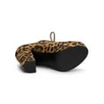 thumbnail image 5 of BLISSFUL STEP Women's Platform Block Heel Lace Up Booties Leopard 9, 5 of 8