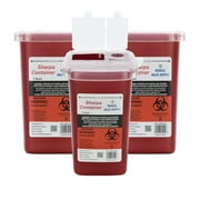 1 Quart Sharps Container Biohazard Needle Disposal Container - 3 Pack - Medical Sales Supply