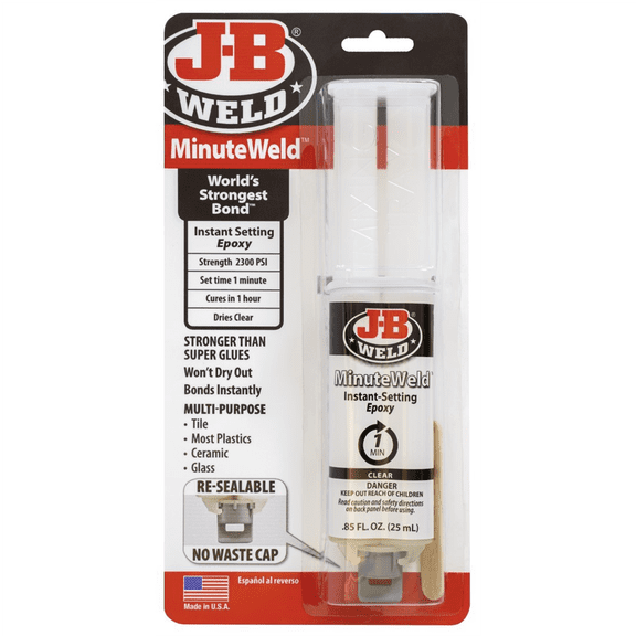 J-B Weld 50101 MinuteWeld Epoxy Syringe - 25 ml Clear