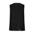 thumbnail image 5 of Western Tassels Hippie Vest for Women Vintage Sleeveless Open Front Cardigan Jacket Black XL, 5 of 9