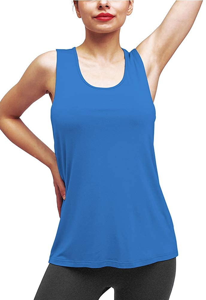Workout Tank Tops for Women Athletic Sleeveless Yoga Tops Gym Exercise Racerback Sports Shirts Drawstring Tie Side 