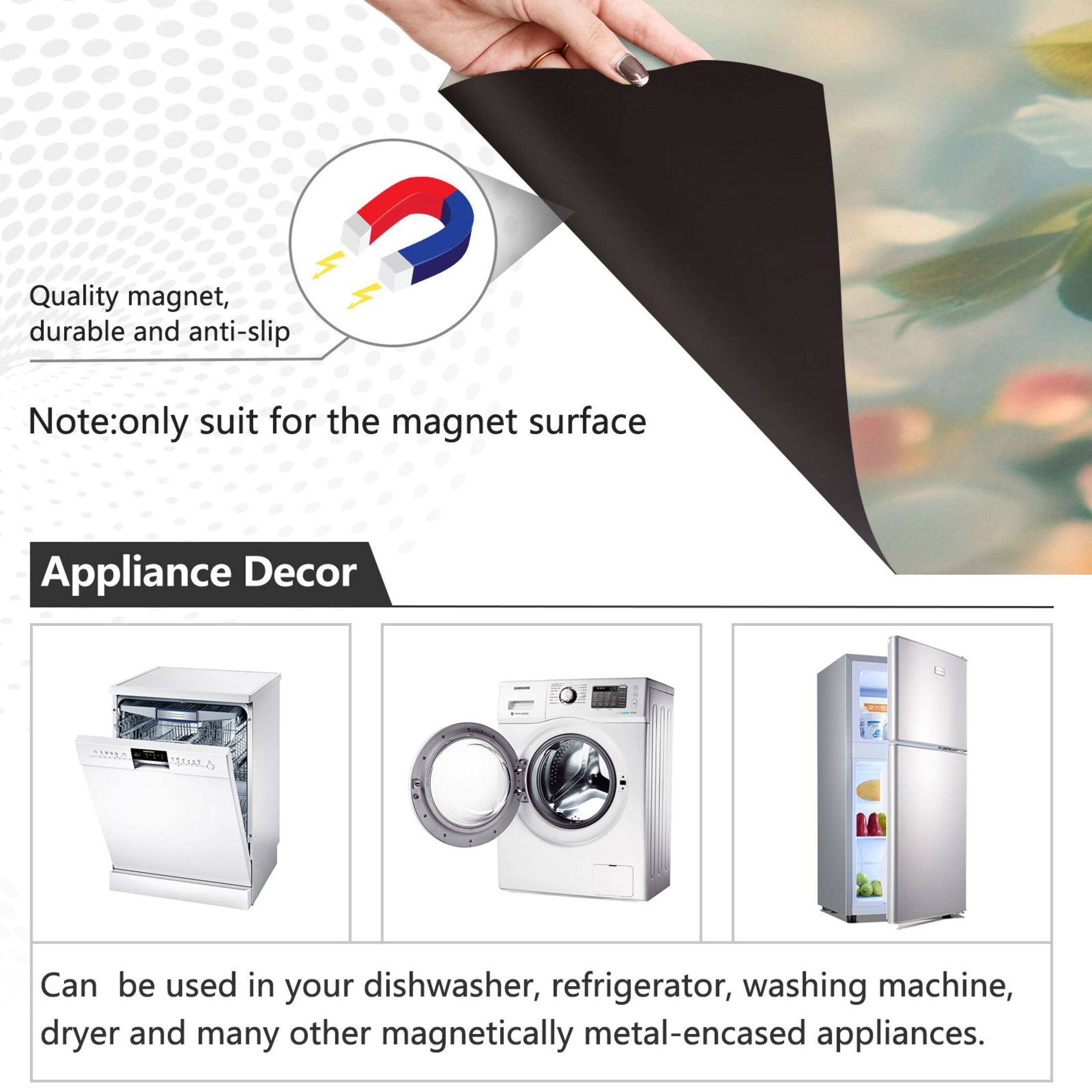 Dishwasher Magnetic Sticker 23x26 Inch Refrigerator Magnetic Sticker Washing Machine Magnetic Sticker Kitchen Panel Magnetic Sticker Home Decor Beautiful Cherry Blossom
