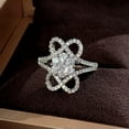 thumbnail image 6 of K-KED Flower Cubic Zircon Gorgeous 925 Silver Filled Ring Women Wedding Ring Sz 6-10-7, 6 of 6