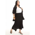 thumbnail image 3 of June & Vie Women's Plus Size Pleated Midi Skirt, 3 of 5
