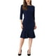 thumbnail image 2 of VESTIDO ELEGANTE DE MUJER CON CUELLO BARCO Y MEDIA MANGA, MIDI, L AZUL OSCURO, 2 of 5