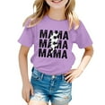 thumbnail image 1 of T-Shirts d'Été pour Filles, Imprimé Lettres, Manches Courtes, Basiques, Col Rond, Sport, Taille 3-4T, 1 of 4