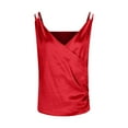 thumbnail image 7 of Lenpel Women's Satin Tank Tops Spaghetti Strap Wrap V Neck Ruched Sleeveless Blouses Casual Loose Camisole Shirts, 7 of 7