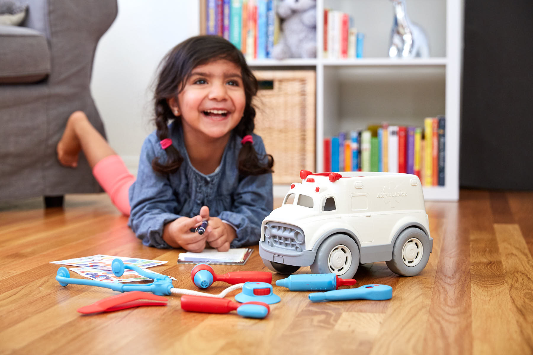 green toys ambulance and doctor kit