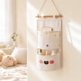 thumbnail image 7 of SLYNSHome 2-Pocket Fabric Organizer Bag,Hanging Foldable Bag Beige Wall Mount Storage Pouch For Bedroom, Bathroom, Kitchen Door Small Sundry Storage, 7 of 7